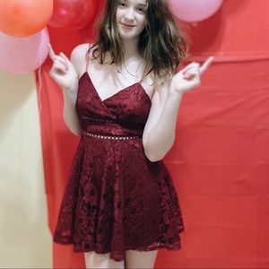 Red mini dress. Great for dances!